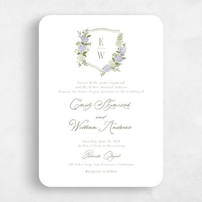 Purple Rounded Wedding Invitation - Speranza Classic