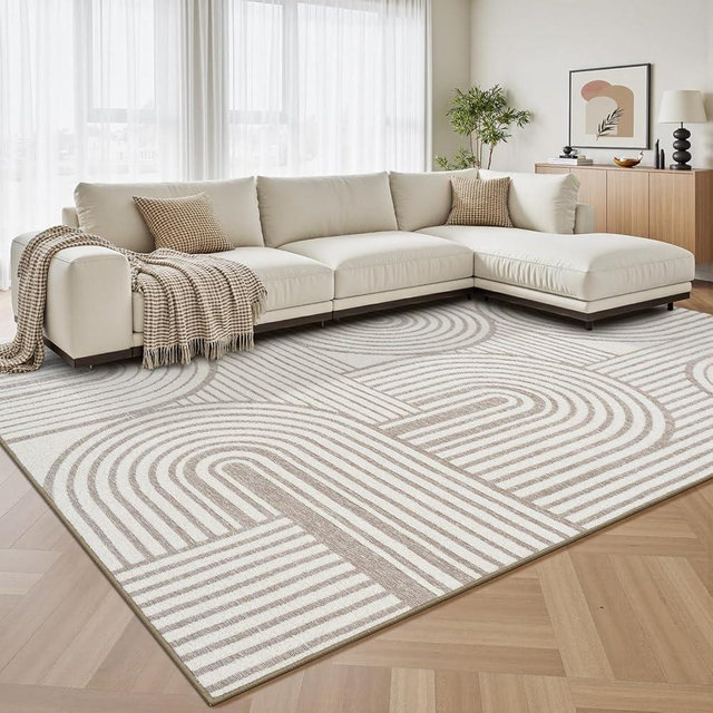Textured Tufted Neutral 8x10 Area Rugs for Living Room Rug-Carpet Bedroom Nursery Rug Carpet Washable Rugs Farmhouse Modern Boho Luxury Cozy Comfortable Cream Beige