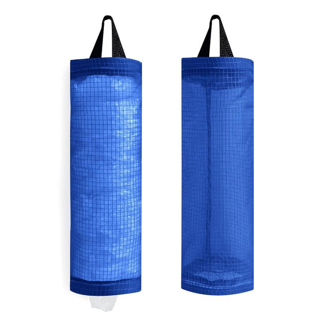 TOGETRUE Plastic Bag Holder, Mesh Grocery Bag Holder Hanging Storage Bag Dispenser (Navy Blue 2 Packs)