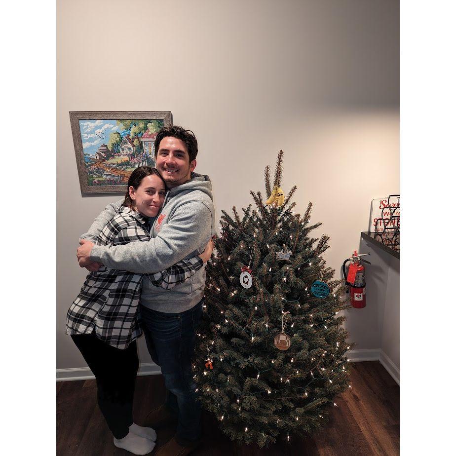 Our first tree together and Abby's first tree ever!