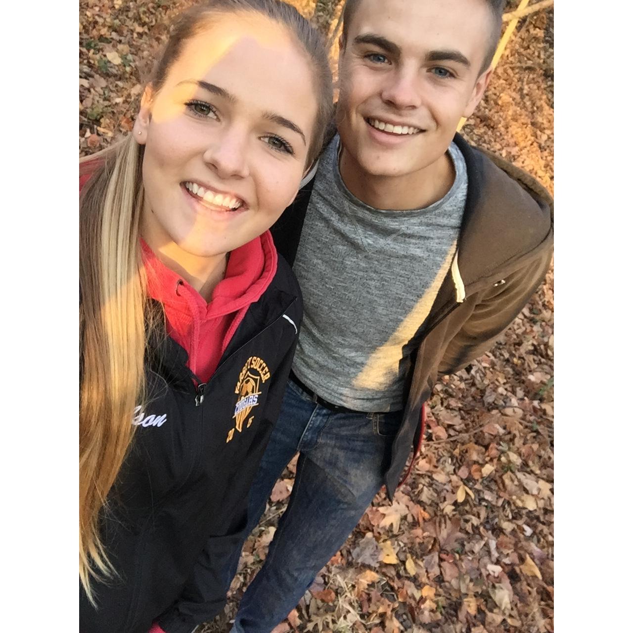 Our first walk together before we started dating - 2016