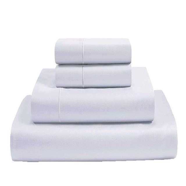 MyGiza Sheets,100% Giza Egyptian Cotton Sheets-Queen Size Giza Cotton Sheets Set to Fit Upto 18 Inches Deep Mattress (4 Pcs) White
