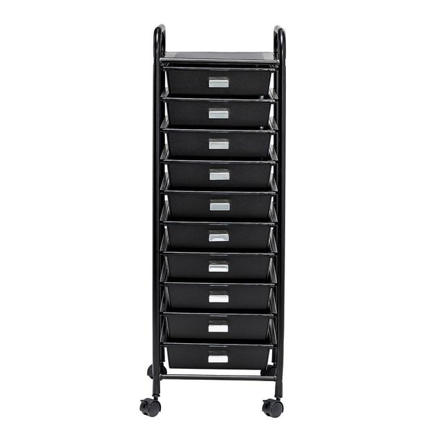 Honey-Can-Do 10 Drawer Rolling Cart Black