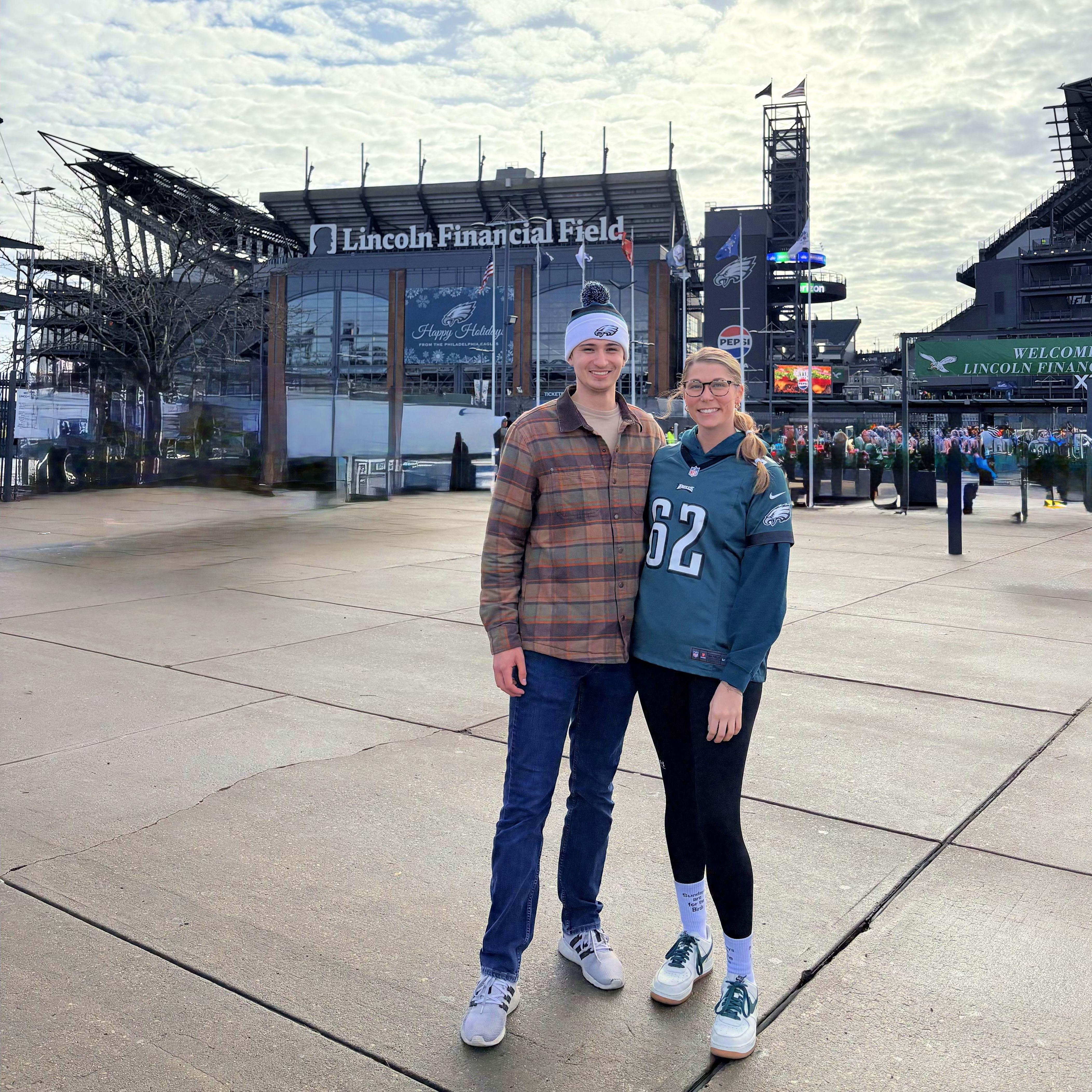 Josh's first NFL game at the Linc.
