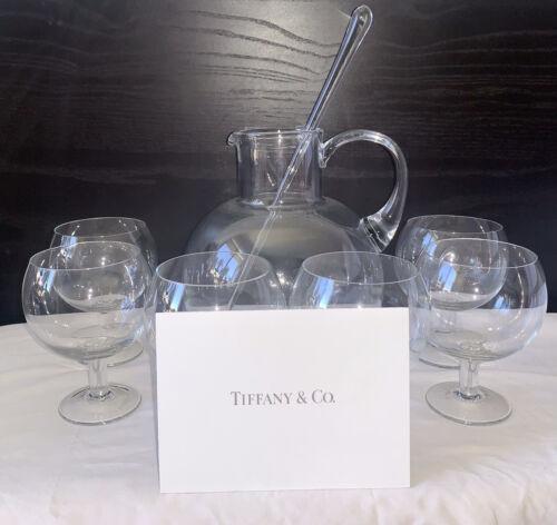 TIFFANY & CO. REFRESHER SET PITCHER & AMP 6 WINE GLASSES