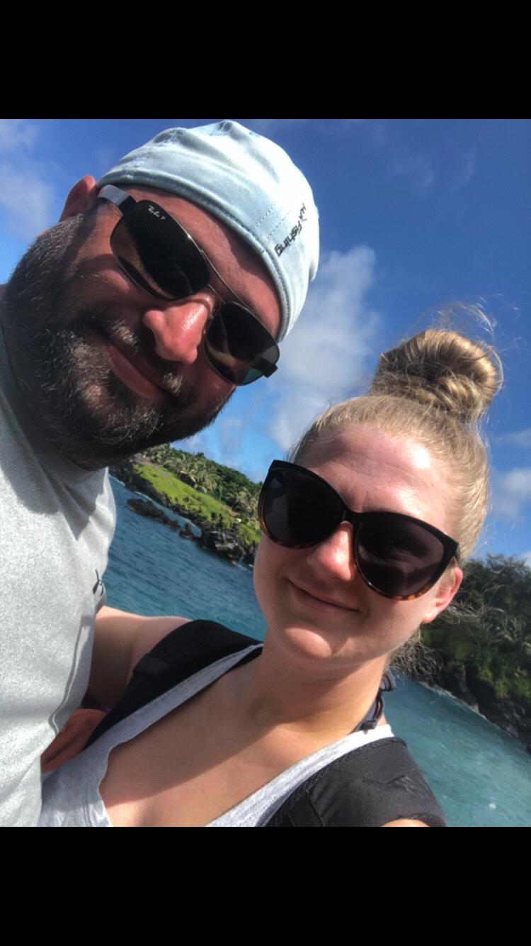 Visiting a black sand beach in Hawaii.