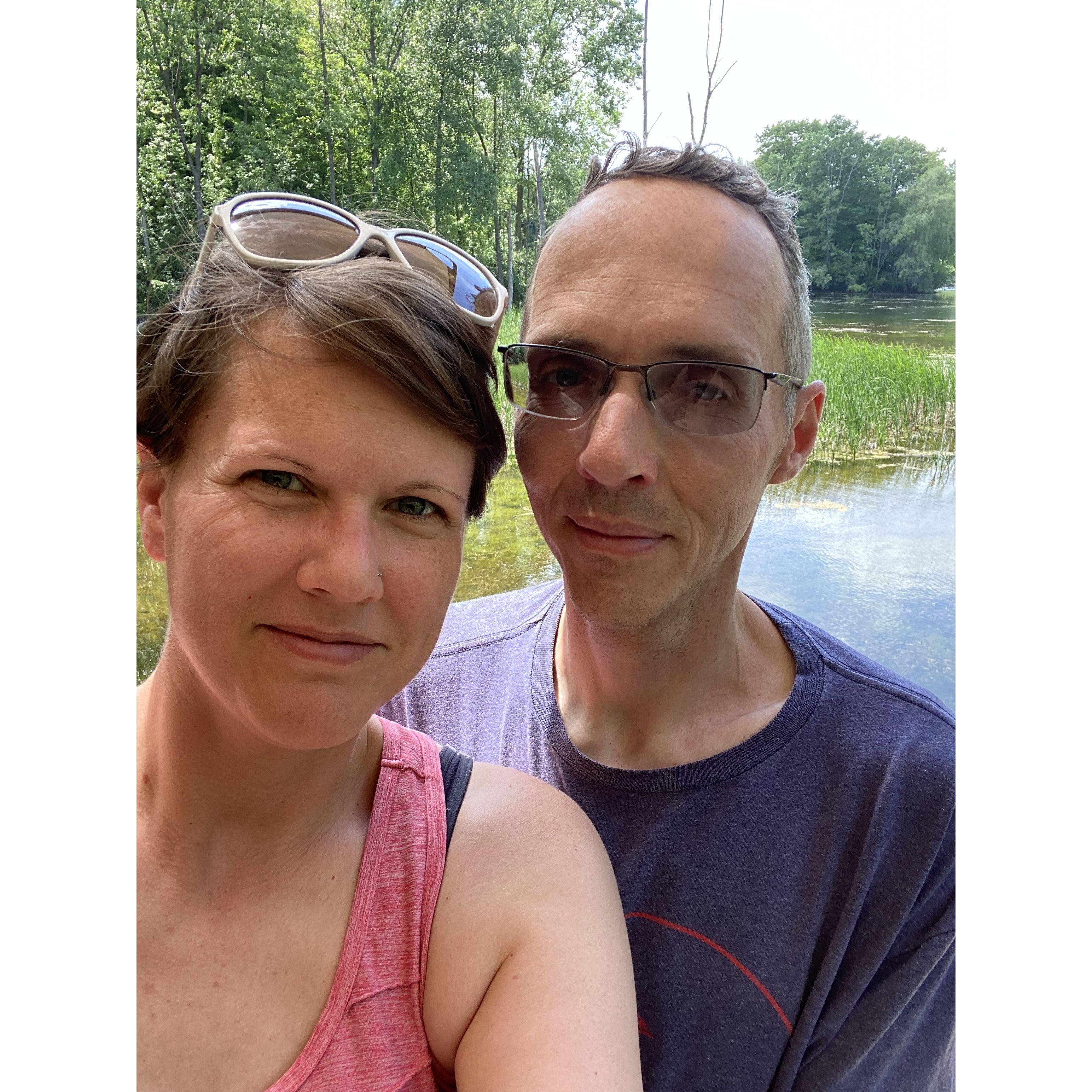 On the trails outside of Detroit on a HOT summer day.