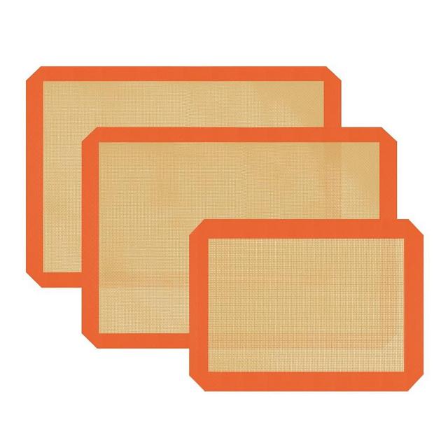 Silicone Baking Mat Set of 3, Silicone Baking Mats Cookie Sheet, Non-Stick Mats for Baking, Easy Clean & Reusable Oven Baking Sheet for Making Macaroons, Cookies