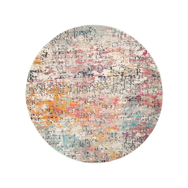 Madison MAD460 Power Loomed Indoor Area Rug - Grey/Pink - 11' Round - Safavieh