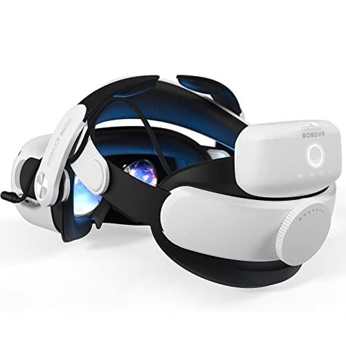 BOBOVR M2 Pro Battery Pack Head Strap for Oculus Quest 2,Magnetic Connection and Lightweight Design, 5200mah Replaceable Power Bank