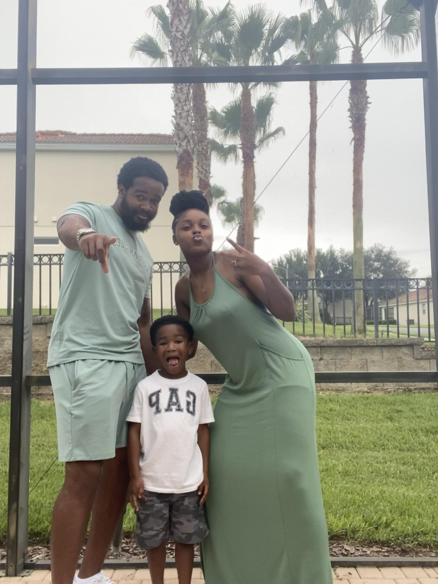 Poolside twinning on our Orlando family trip!