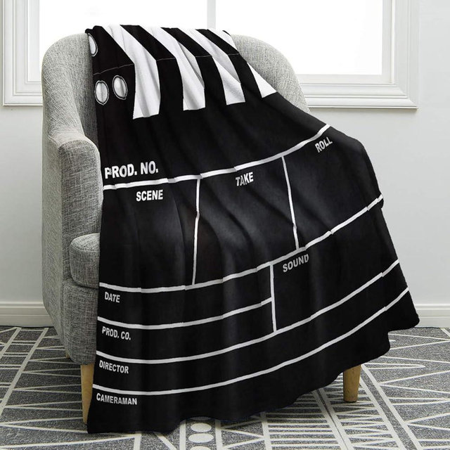Jekeno Movie Clapboard Gifts Throw Blanket, Theater Home Film Cinema Decor Gifts Ideas for Women Men Movie Lover Adult Boy Girl Actor Director Acting Gift