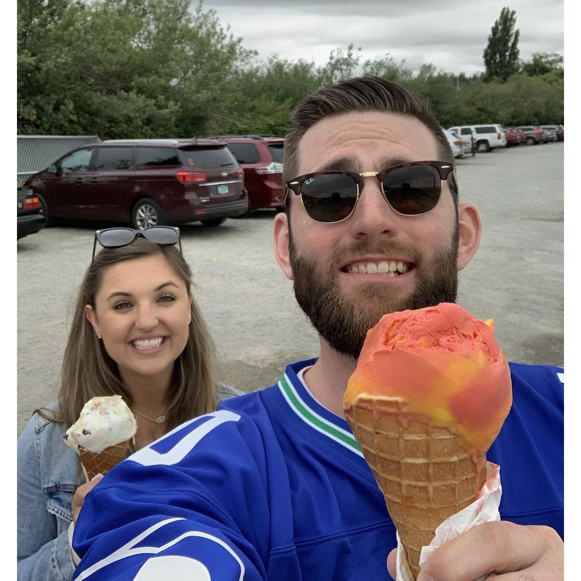 Tay's first trip to Washington wasn't complete without pulling over to get ice cream the size of our heads.