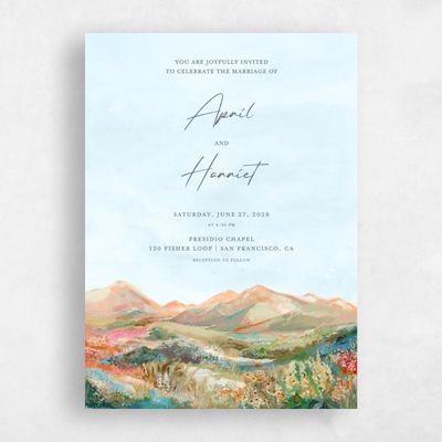 Pale Blue Wedding Invitation - Serene Portrait