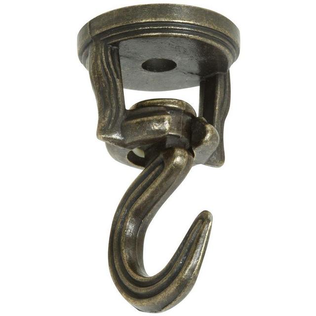 National Hardware N274-894 V2673 Swivel Swag Hooks in Antique Brass, 2 pack,2 Inch