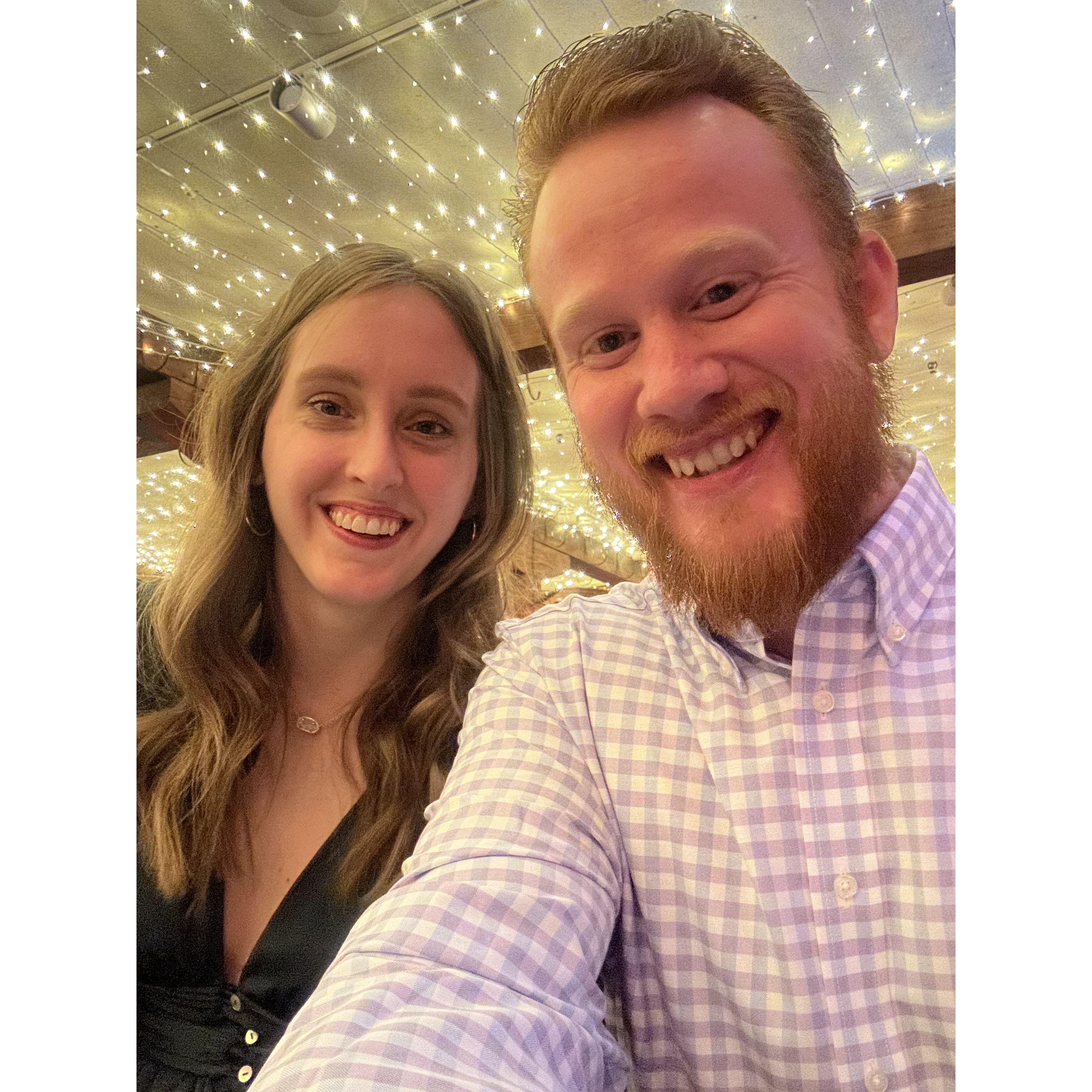 Celebrating Valentine's Day at The Angus Barn in Raleigh.