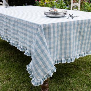 Gingham Ruffle Tablecloth
