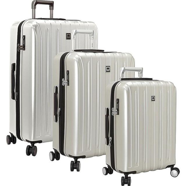 DELSEY Paris Titanium Hardside Expandable Luggage with Spinner Wheels, Silver, 3-Piece Set (19/25/29)