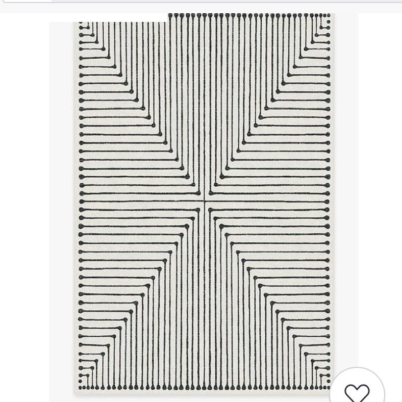6x9 Jonathan Adler Inkdrop washable rug black and white
