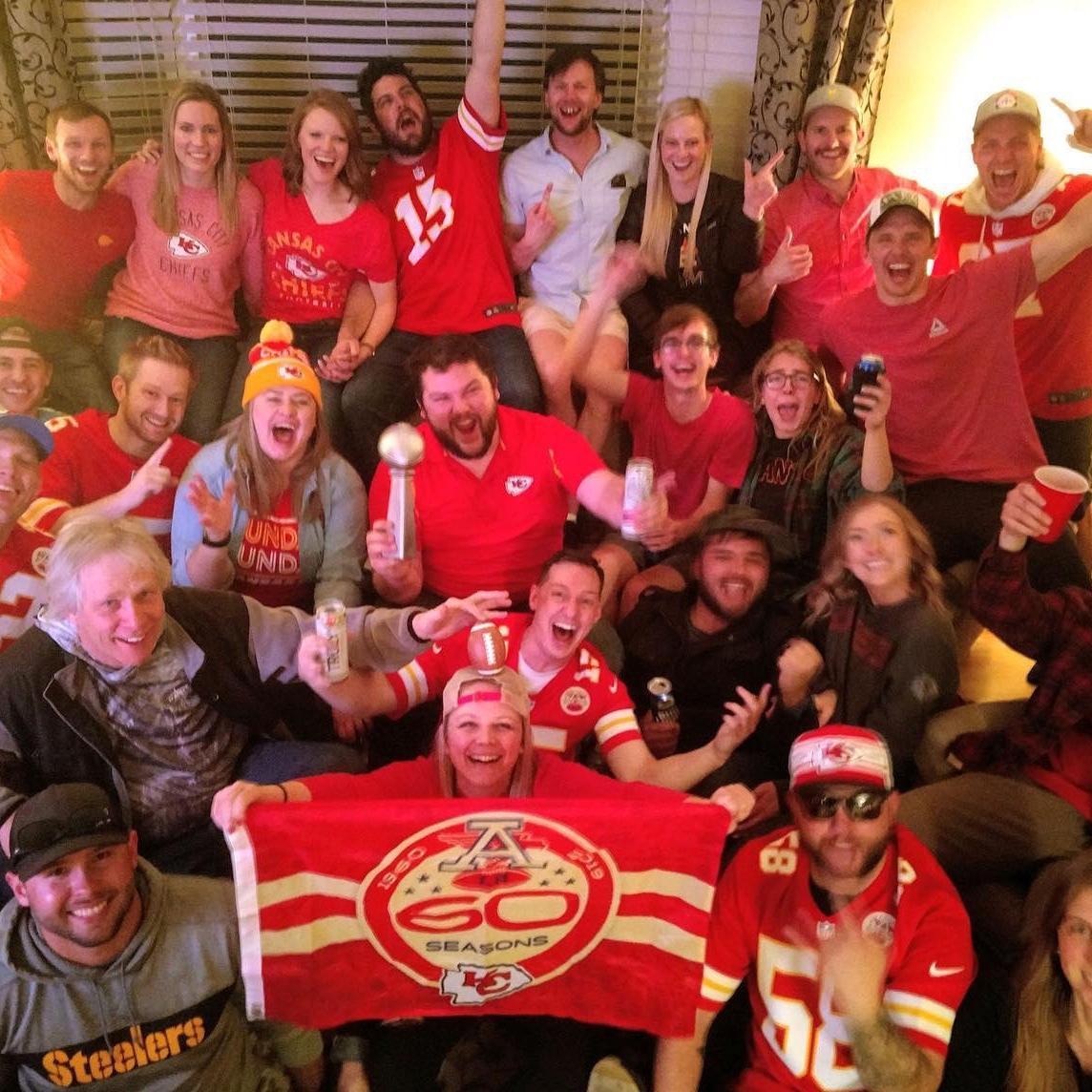Was McLaine celebrating the Super Bowl win or that Claire just agreed to be his girlfriend?
