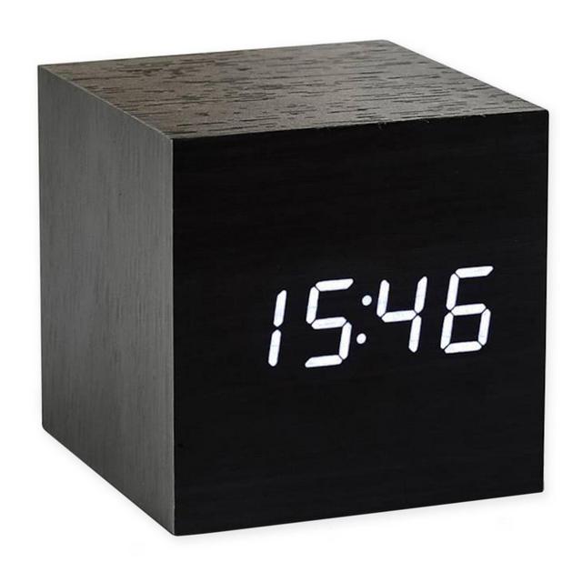 Gingko® Cube Click Alarm Clock in Black/White