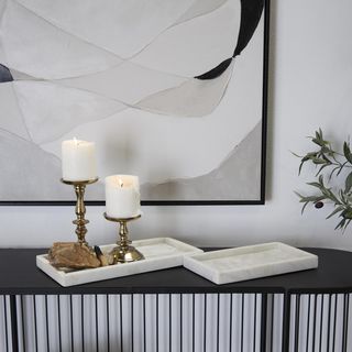 Modern Marble 2-Piece Slim Tray Set