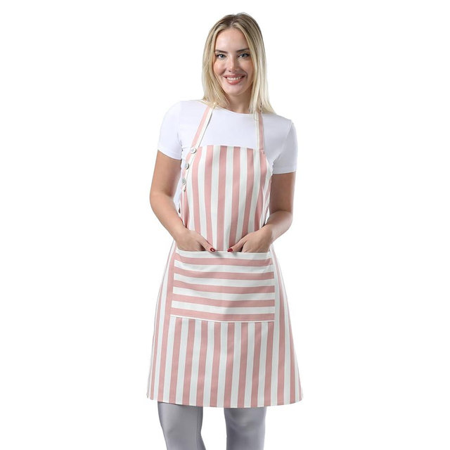 TOSHEX Kitchen Apron Waterdrop Resistant Cotton Apron with adjustable Aprons for Women with Pockets Cooking Apron Chef Apron for Men (1, Powder Pink)