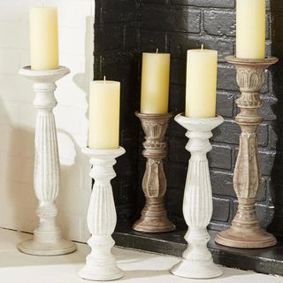 3-Piece Mango Wood Candle Holder Set