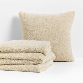 Faux Shearling Throw Pillow Cover