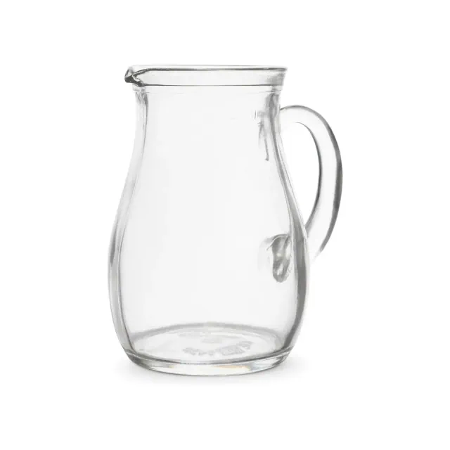 Amici Home Roxy Glass Pitcher with Handle, 5.5 Inches High, Italian Glassware Beverage Server , 17 Ounces