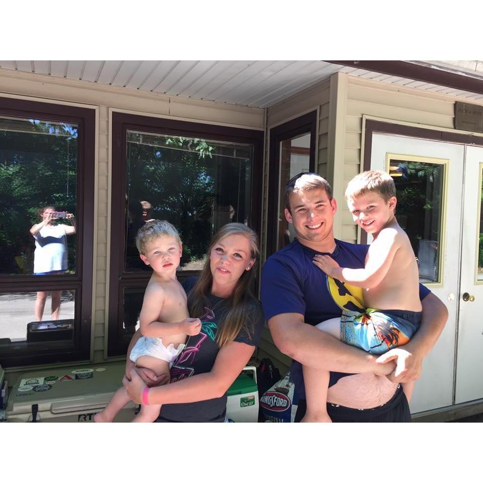 Taylor and Nathan at Camp Sinawa with Taylor's cousins. July 7, 2016