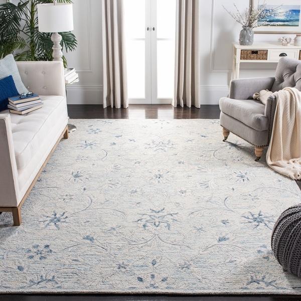 Safavieh Handmade Micro-Loop Marijka Wool Rug - 8' x 10' - Light Blue/Ivory