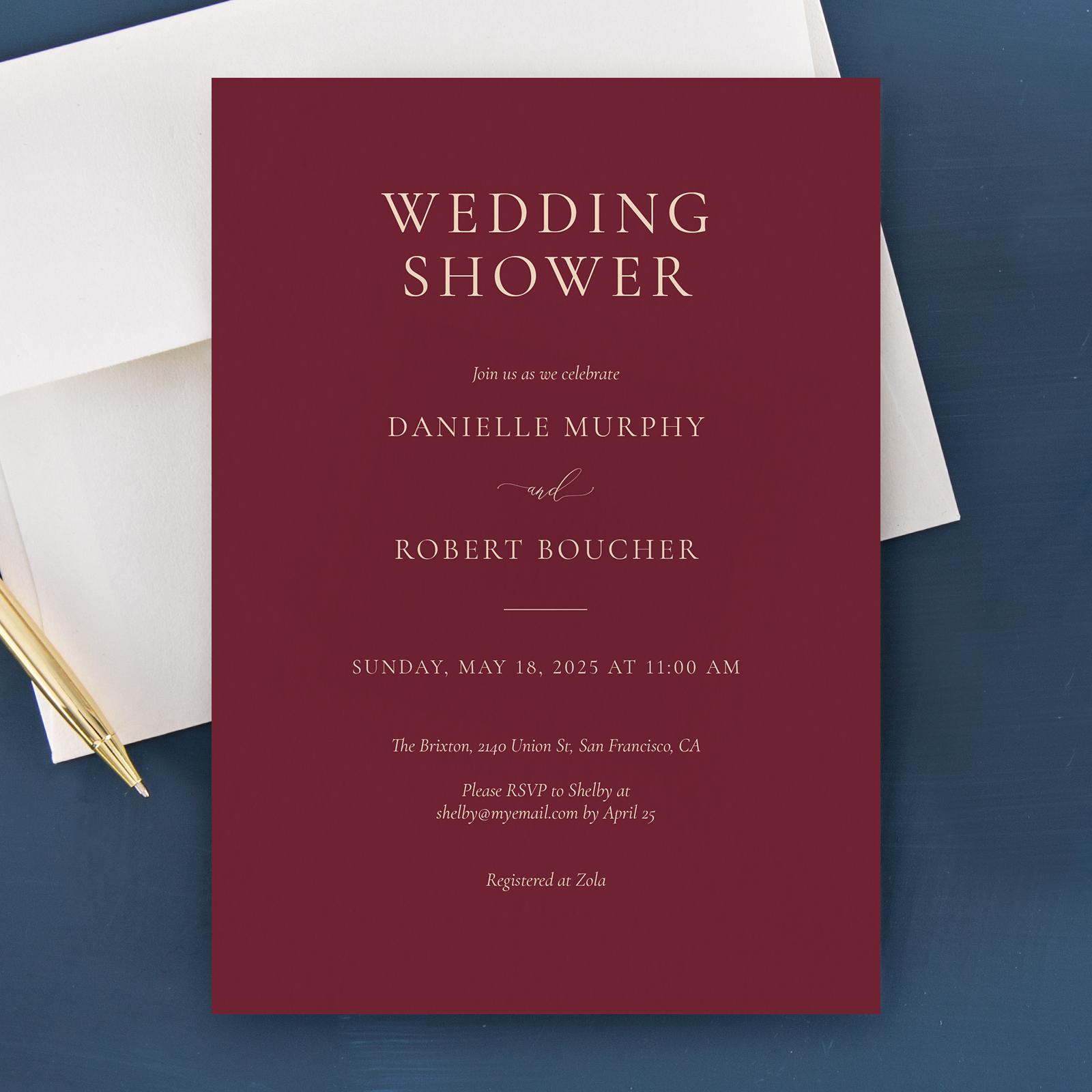 Zola Wedding & Bridal Shower Invitations Barnell Portrait
