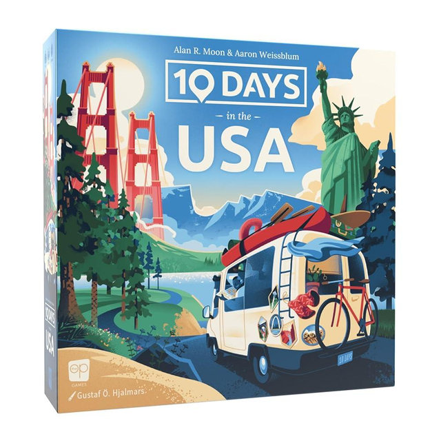 10 Days in The USA | Family Road Trip Board Game for All Ages | Designed by Alan Moon - Designer of Ticket to Ride | 2-4 Players | 30 Min | Ages 8 and Up