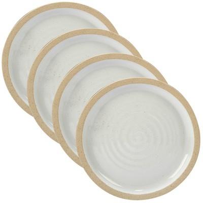 Certified International Artisan Ceramic Dinner Plates 10.8" White/Brown - Set of 4
