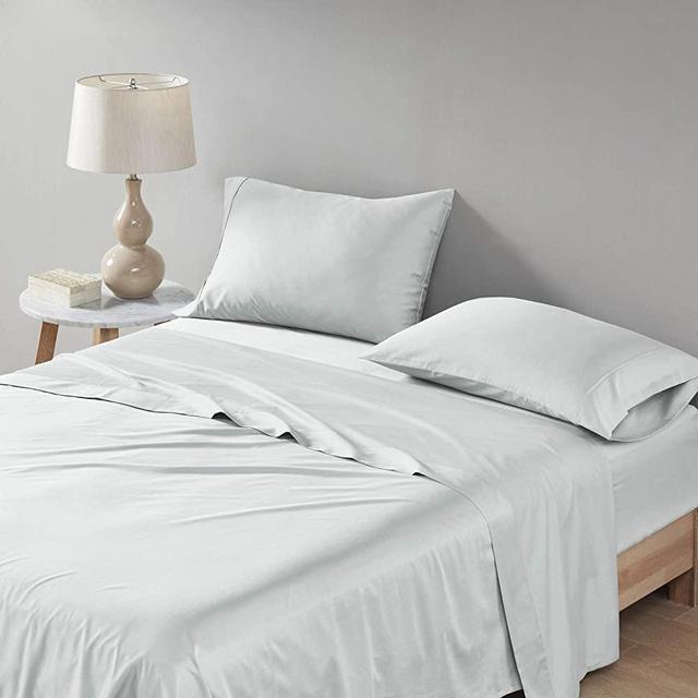 Comfort Spaces Egyptian Cotton Sheets Set 500TC, Super Soft, Fade Resistant, 16" Deep Pocket, All Around Elastic - Year-Round Cozy Breathable Sheet, Anti-Microbial, Cal King, Grey 4 Piece