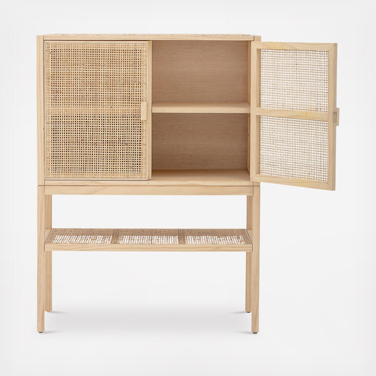 Storied Home, 2-Door Woven Rattan Cabinet | Zola