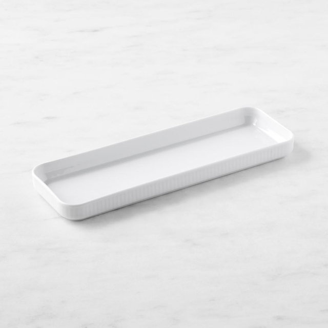 Pillivuyt Plisse Porcelain Appetizer Trays, Long, Set of 2