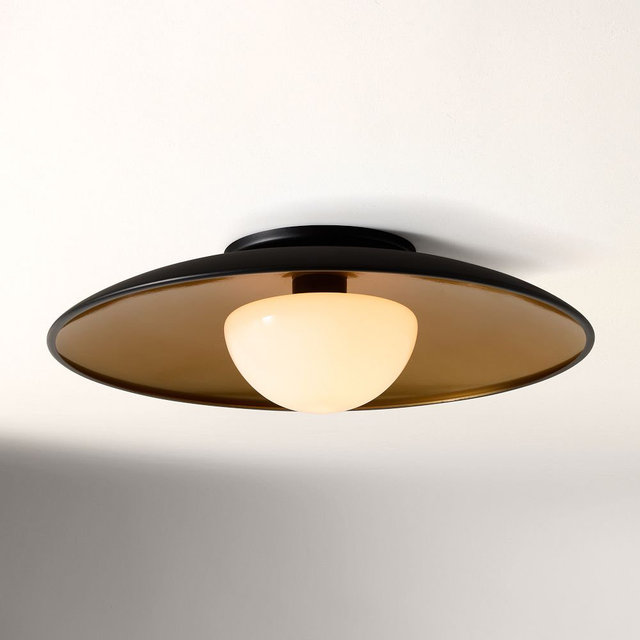 Piero Flush Mount, 14In, Black