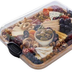 FAREBERWARE Bamboo Travel Charcuterie Board - Single Storage Compartment