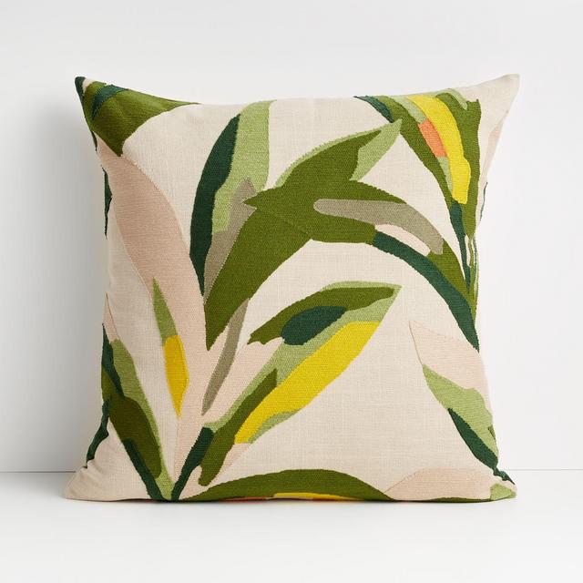 20" Palma Leaf Pillow with Down-Alternative Insert