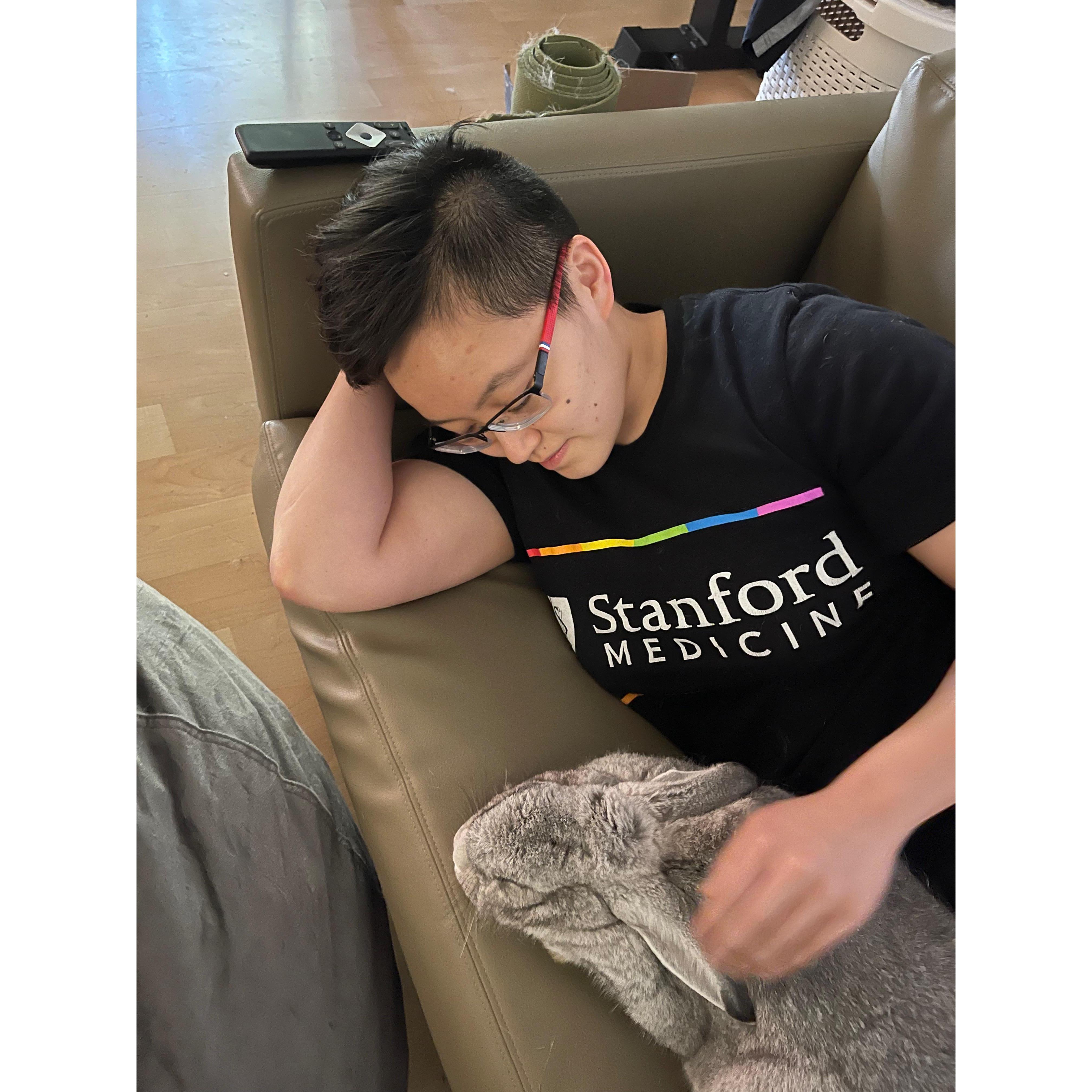 Snuggles with Teddy