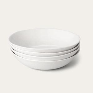 Glossy Pearl White Pasta Bowls
