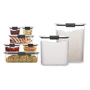Rubbermaid 2108387 Brilliance Storage 16-Piece Plastic Lids|BPA Free, Leak Proof Food Container | For Fridge and Pantry, Clear