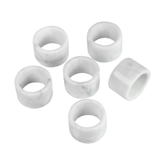 Decorative Marble Napkin Rings, Modern Napkin Ring Holder for Kitchen Dining Table Countertops, Cute Home, Kitchen Decor, Beautiful Marble Rings Uniquely Displays Your Decorations (White&Grey)