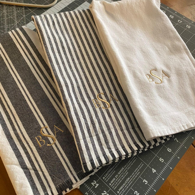 Monogrammed Oversized Kitchen Towels, personalized, wedding gift, kitchen decor, tea towel, farmhouse towel, personalized kitchen towels