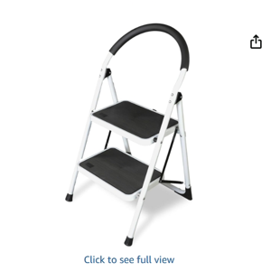 BIG RED 2 Step Ladder: Ergonomic Folding Stool with Anti-Slip Pedal, Step Stool with Padded Handle for Kitchen, Household, Offices. 400 lb Capacity