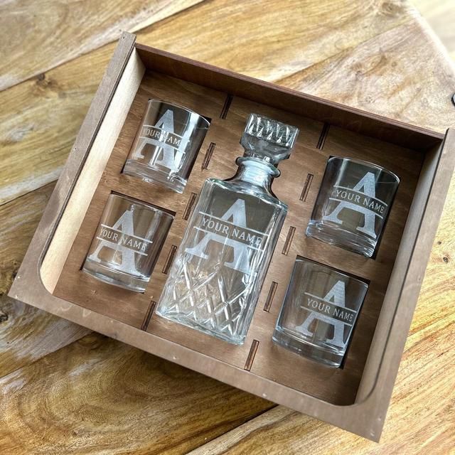 Gifts For Men- Personalized Whiskey Decanter - The Perfect Gift For Him, Boyfriend Gift or Wedding Gift