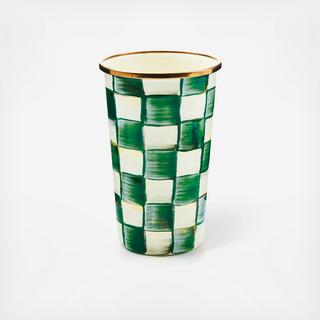 Emerald Check Stainless Steel Tall Tumbler