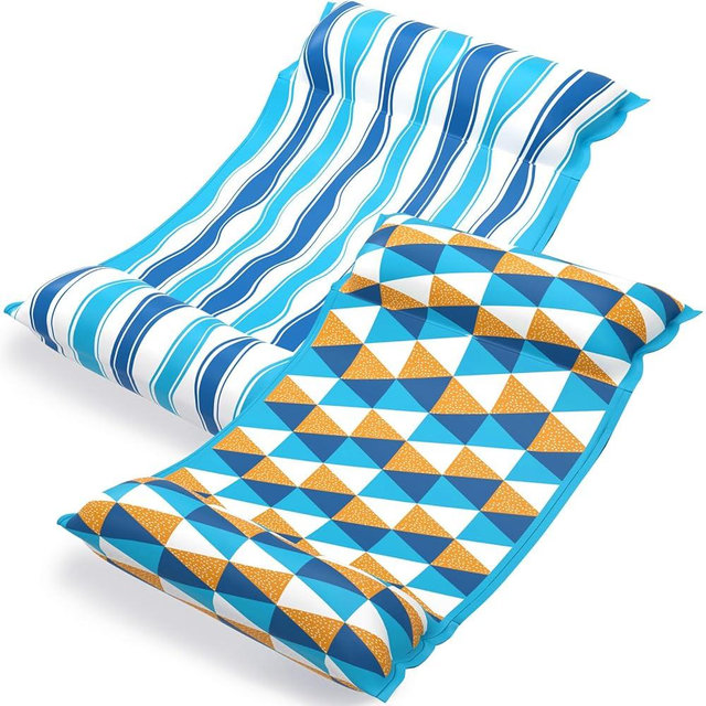 Jasonwell Water Hammock Pool Floats - 2PACK Fabric Inflatable Pool Hammock Float Floaties 4 in 1 (Saddle Lounge Chair Drifter) Lake Beach Floating Loungers Swimming Pool Rafts Toys for Adults